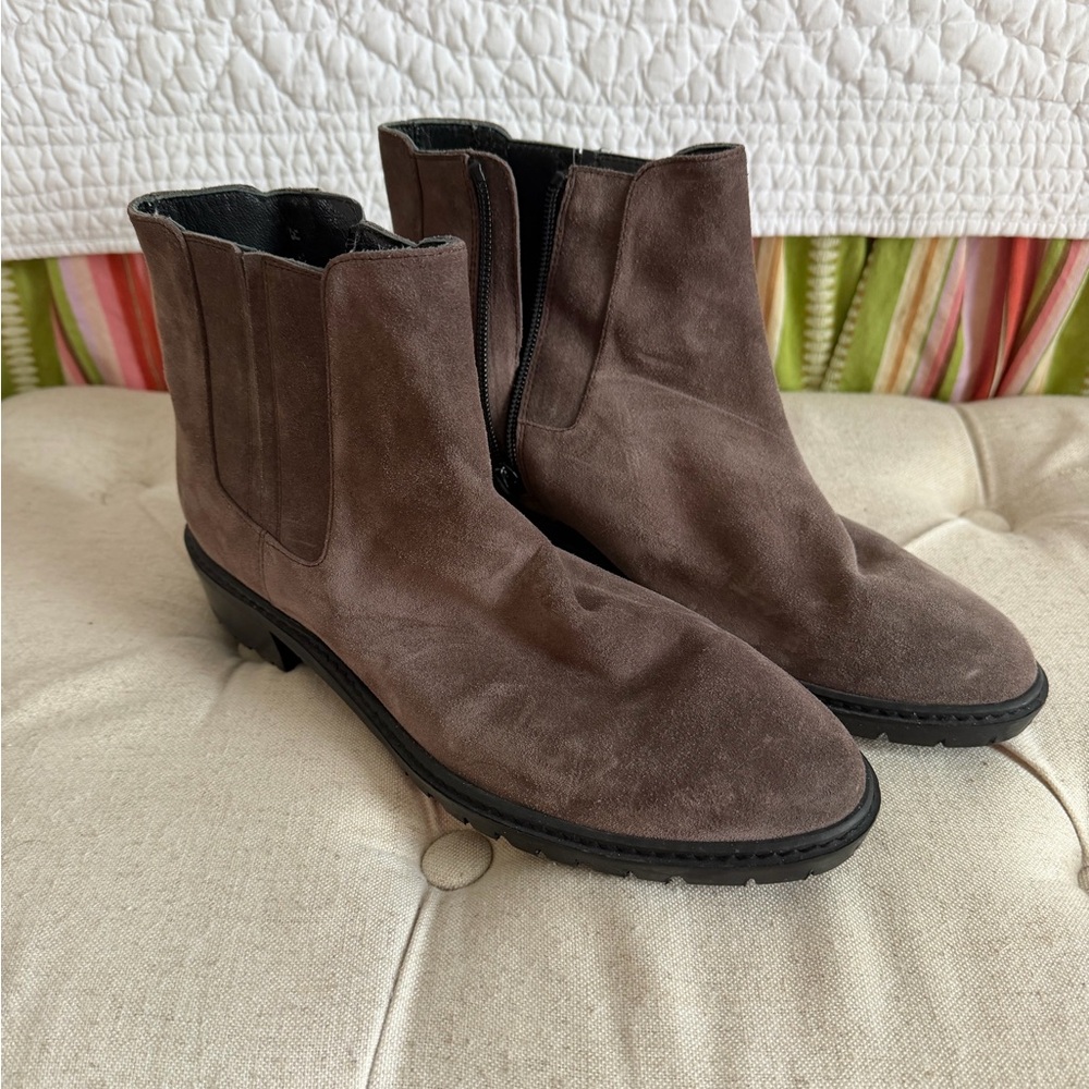 Stuart Weitzman Gray Suede Ankle Boots 8.5